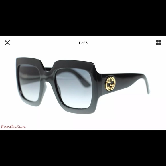 Gucci GG0053S Black Women’s Oversize Sunglasses - Picture 1 of 5
